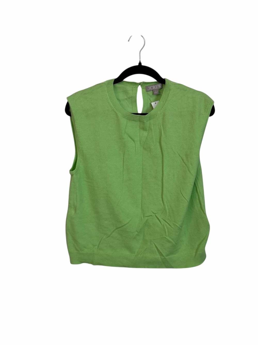 J. Crew Women’s Cashmere Blend Sleeveless Sweater Shell Top in Green Sz L NWT